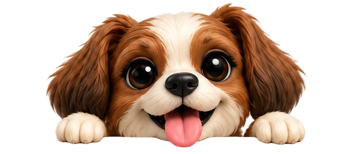 Mascota personalizada asomándose